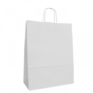240mm White Twisted Handle Paper Carrier Bags
