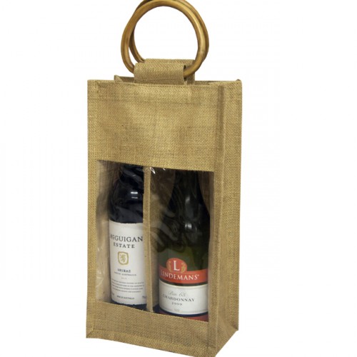 Jute Double bottle Bag