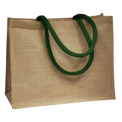 Green Coloured Handle Jute Bag