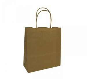 190mm Brown Twisted Handle Paper Carrier Bags