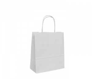 190mm White Twisted Handle Paper Carrier Bags