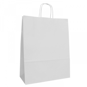 320mm White Twisted Handle Paper Carrier Bags